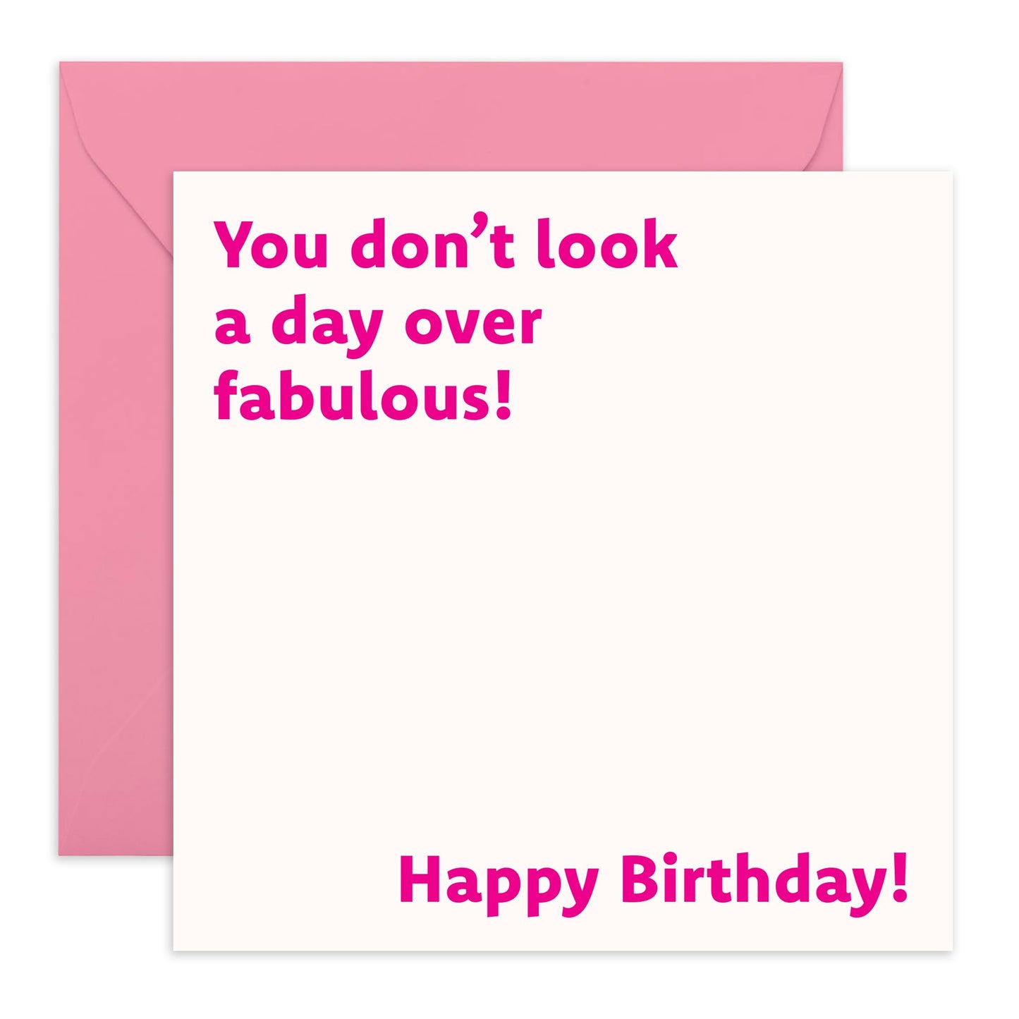 Hilarious Joke Birthday Card for Adults - 'A Day Over Fabulous' - Gifts for Colleagues, Co-worker, Auntie, Mum, Friend, Bestie, BFF, Sister, Sis, Her - Denial - Comes with Fun Stickers