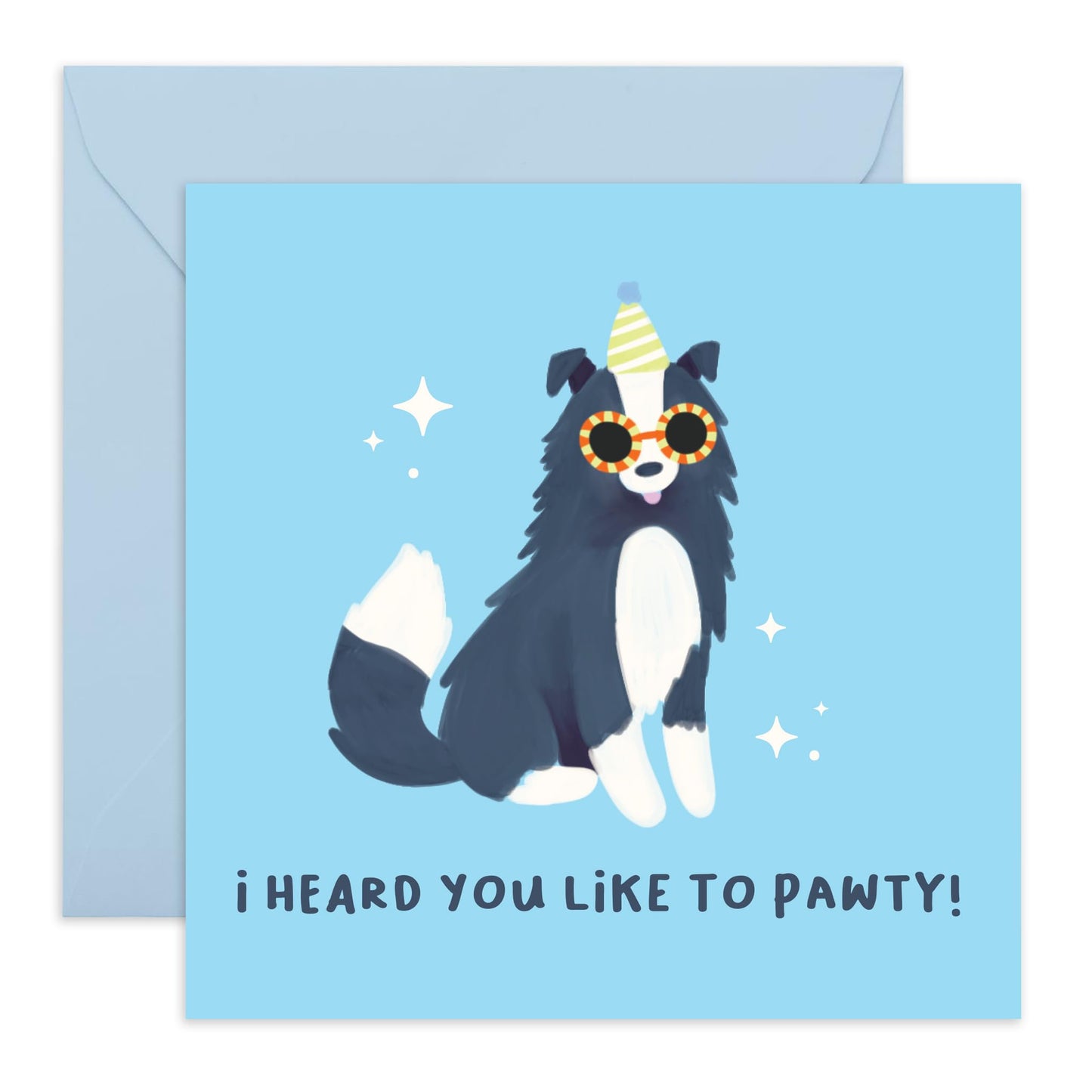 Dog Birthday Card For Men Women - Heard You Like To Pawty - Pun Humour - Greeting Cards From Pet - Gifts For Dog Mum Dad - Best Friend Birthday Card - Comes With Stickers - By Central 23