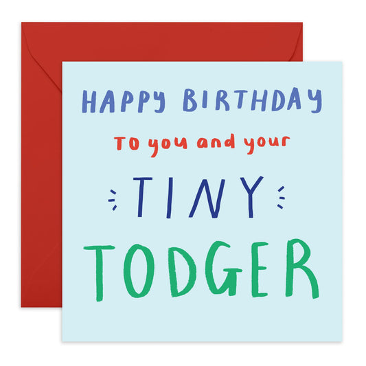 Rude Birthday Card For Men - Tiny T*dger - Funny Birthday Cards For Husband Boyfriend Partner - Naughty Greeting Cards For Him - Comes With Stickers - Blank Inside - By Central 23