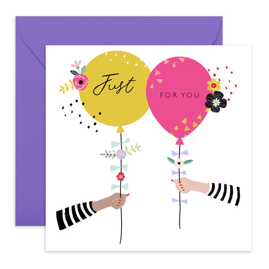 Greeting Cards Birthday For Men And Women - Just For You - Blank Cards With Envelope Bday Gifts - Pretty All Occasion Card For Sister Mum Nan Aunt Her - Comes With Stickers By Central 23