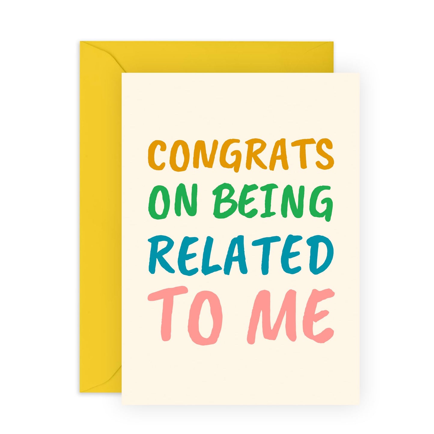 Sister Birthday Card - Congrats On Being Related To Me - Brother Birthday Cards - Funny Birthday Cards For Mum Dad - Banter Humour - Comes With Stickers - By Central 23
