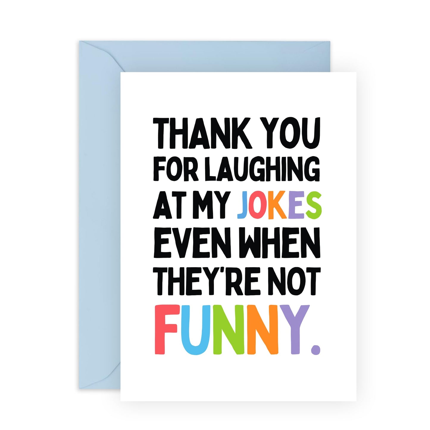 Anniversary Card For Wife Husband - Laughing At My Jokes - Girlfriend Boyfriend Birthday Card - Valentines Day Card For Couple, Spouse, Partner- Mothers Day Card for Mum Mummy Ma -Comes With Stickers
