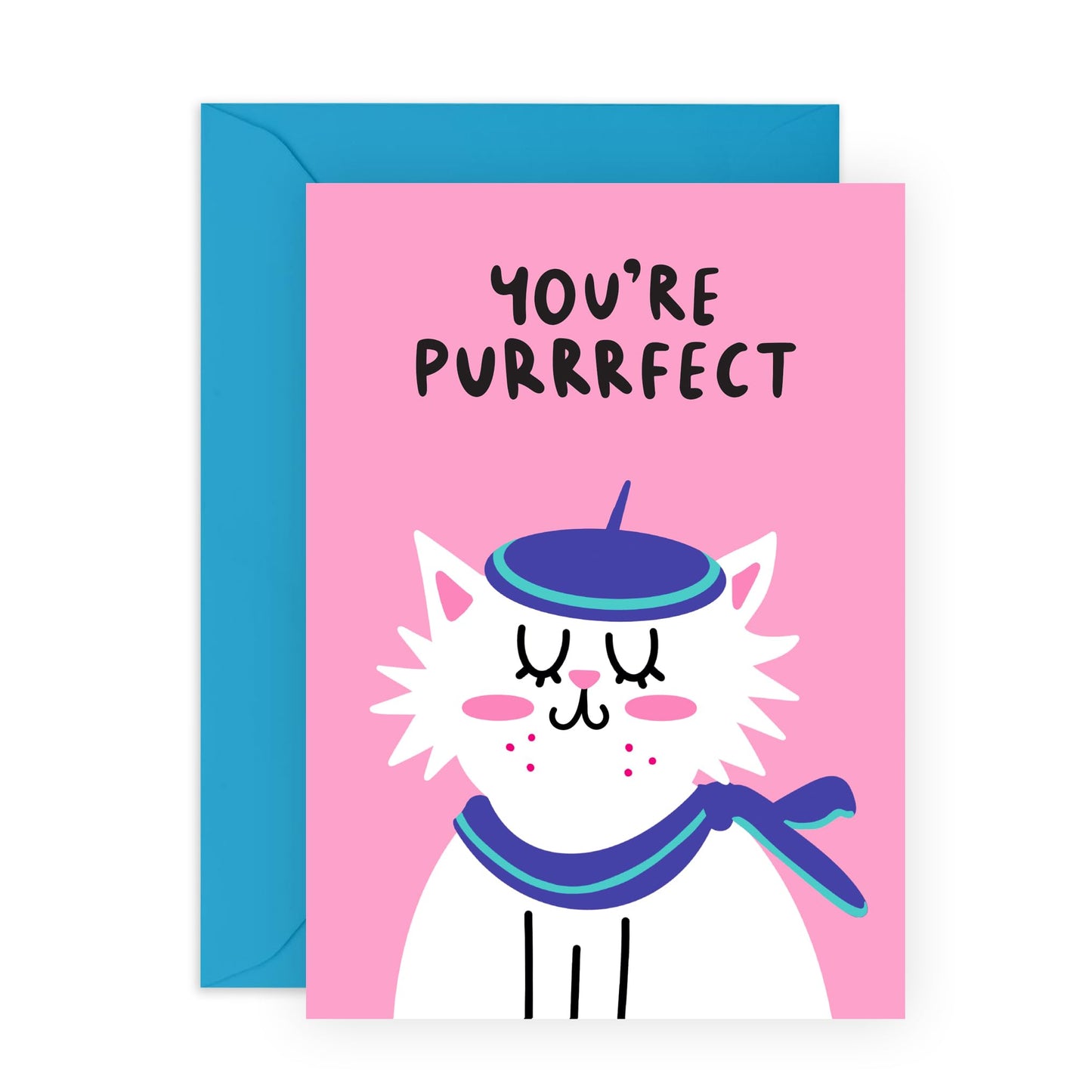 Greeting Card - 'YOU'RE PURRFECT CAT' - Perfect for Celebrating Cat Lovers & Feline Friends - Ideal for Him, Her, Friends, Family, and Anyone Who Loves a Good Purr - Comes With Stickers By Central 23