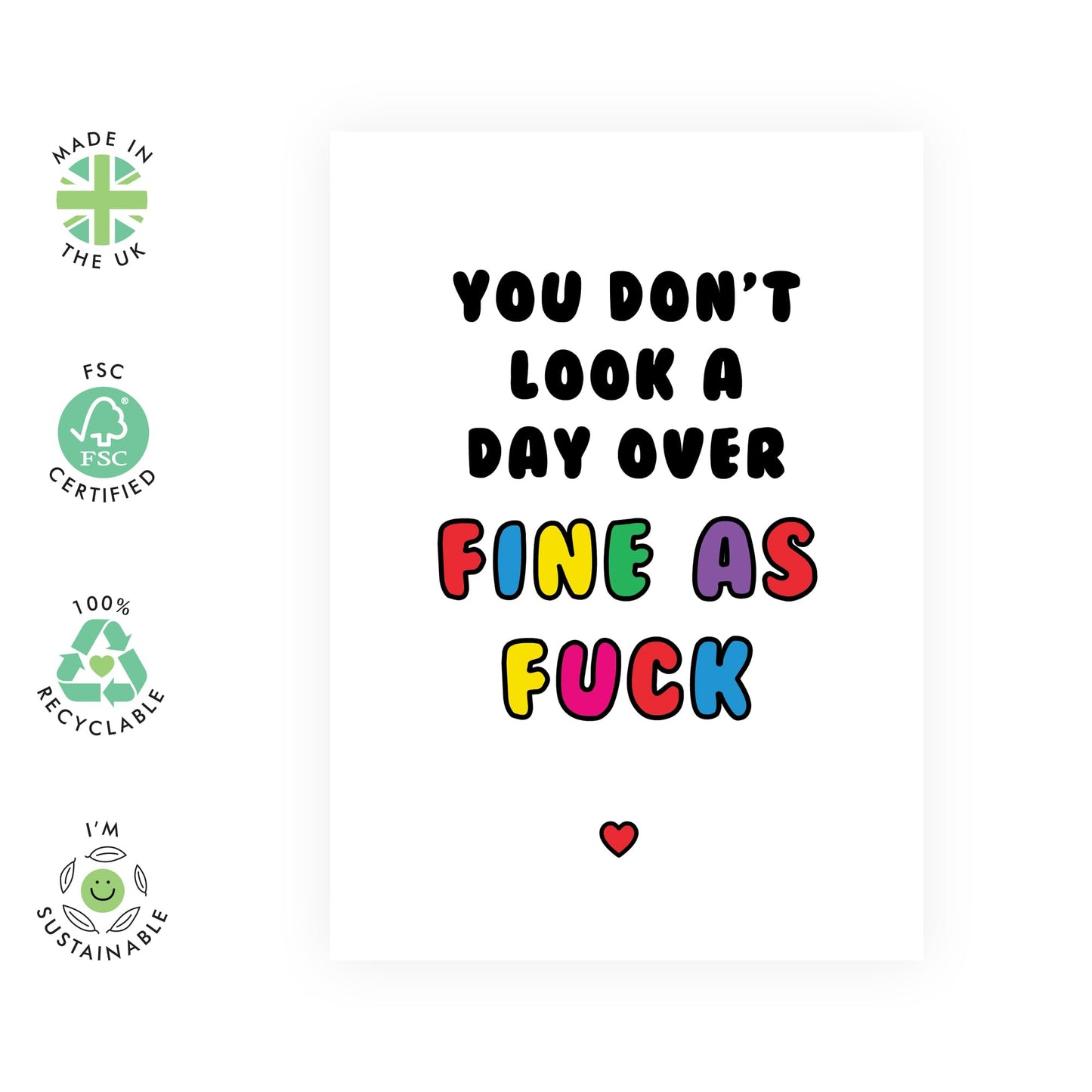 Funny Birthday Cards For Women Men - Fine As F*ck - Humourous Birthday Cards For Friends - Girlfriend Greeting Card - Wife Birthday Card - Gifts For Mum Sister Nan - Comes With Stickers By Central 23