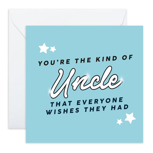 Appreciation Greeting Card - 'Uncle Everyone Wish' - Sweet Message for Uncles, Family, Relatives - No.1 Uncle - Comes with Fun Stickers