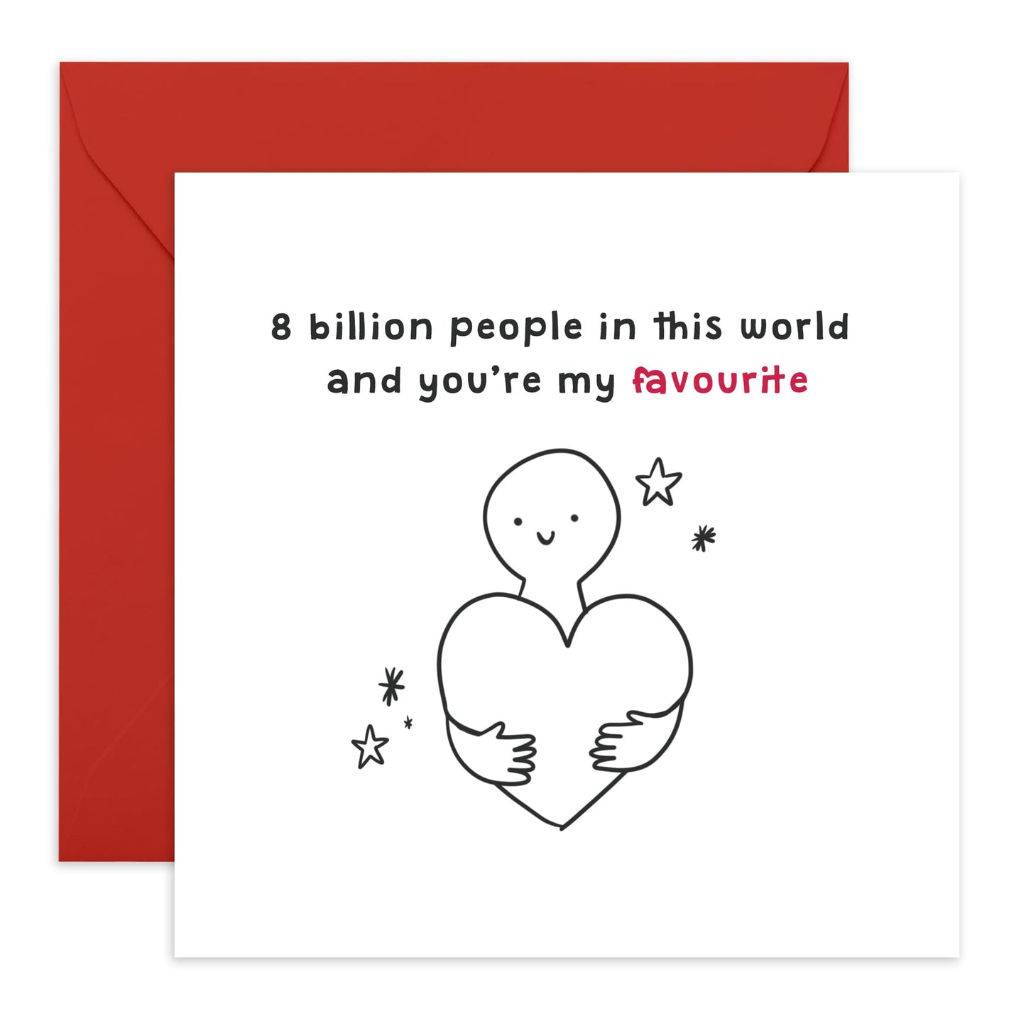 Couples Anniversary Card - 8 Billion People In This World Person - Valentines Card For Boyfriend Girlfriend - Wedding Anniversary Card Husband Wife - Gifts Him Her - Comes With Sticker By Central 23