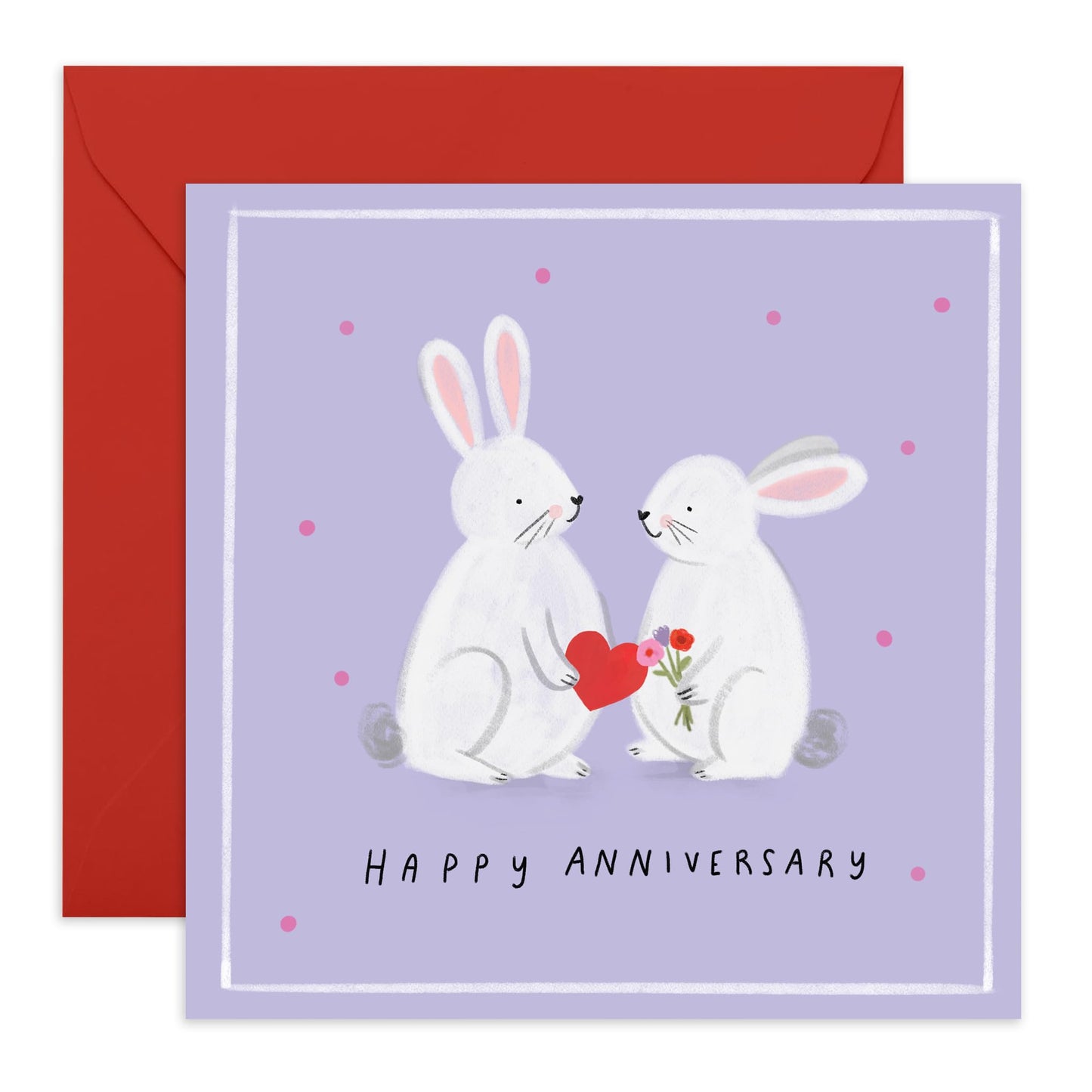 Anniversary Card - 'BUNNY ANNIVERSARY' - Perfect for Celebrating Your Special Day with a Charming Twist - Ideal for Adding a Fun & Adorable Touch to Celebrations - Comes With Stickers By Central 23