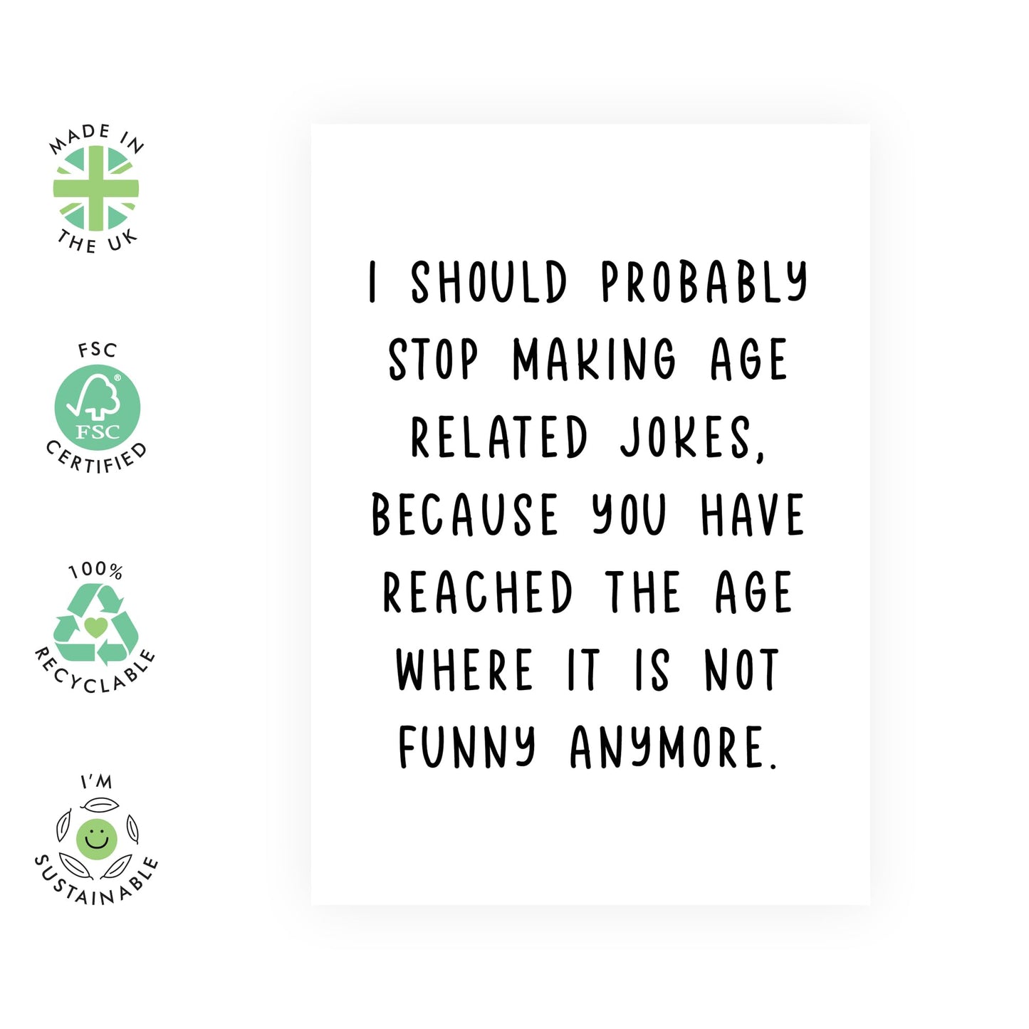 Birthday Cards For Him Her - Stop Making Age Related Jokes - Funny Greeting Cards From Husband - Birthday Cards For Wife Husband - Humorous Gift From Friend - Comes With Fun Stickers By Central 23