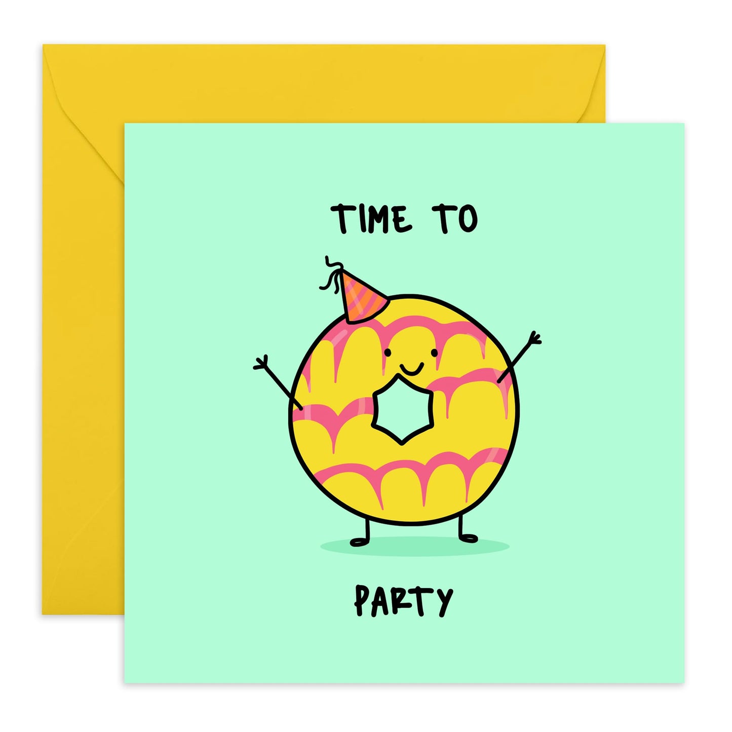 Happy Birthday Cards For Men Women - Time To Party - Cute Greeting Cards For Boys Girls Kids - Friends Birthday Card - Comes With Stickers - Blank Inside - By Central 23