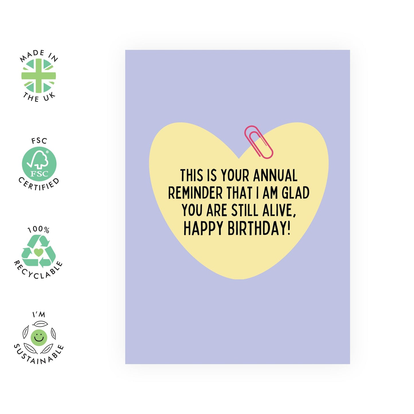 Funny Birthday Card For Mum Dad - Glad You Are Still Alive - Humorous Greeting Cards For Men Women - Friends Birthday Card - Comes With Stickers - Blank Inside - By Central 23