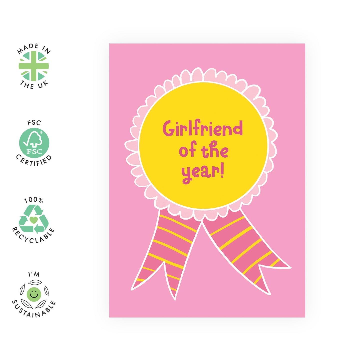 Valentines Card For Girlfriend - Girlfriend Of The Year - Anniversary Card For Her - Greeting From Fiancé - From Boyfriend- Romantic Card For Her - Comes With Stickers By Central 23