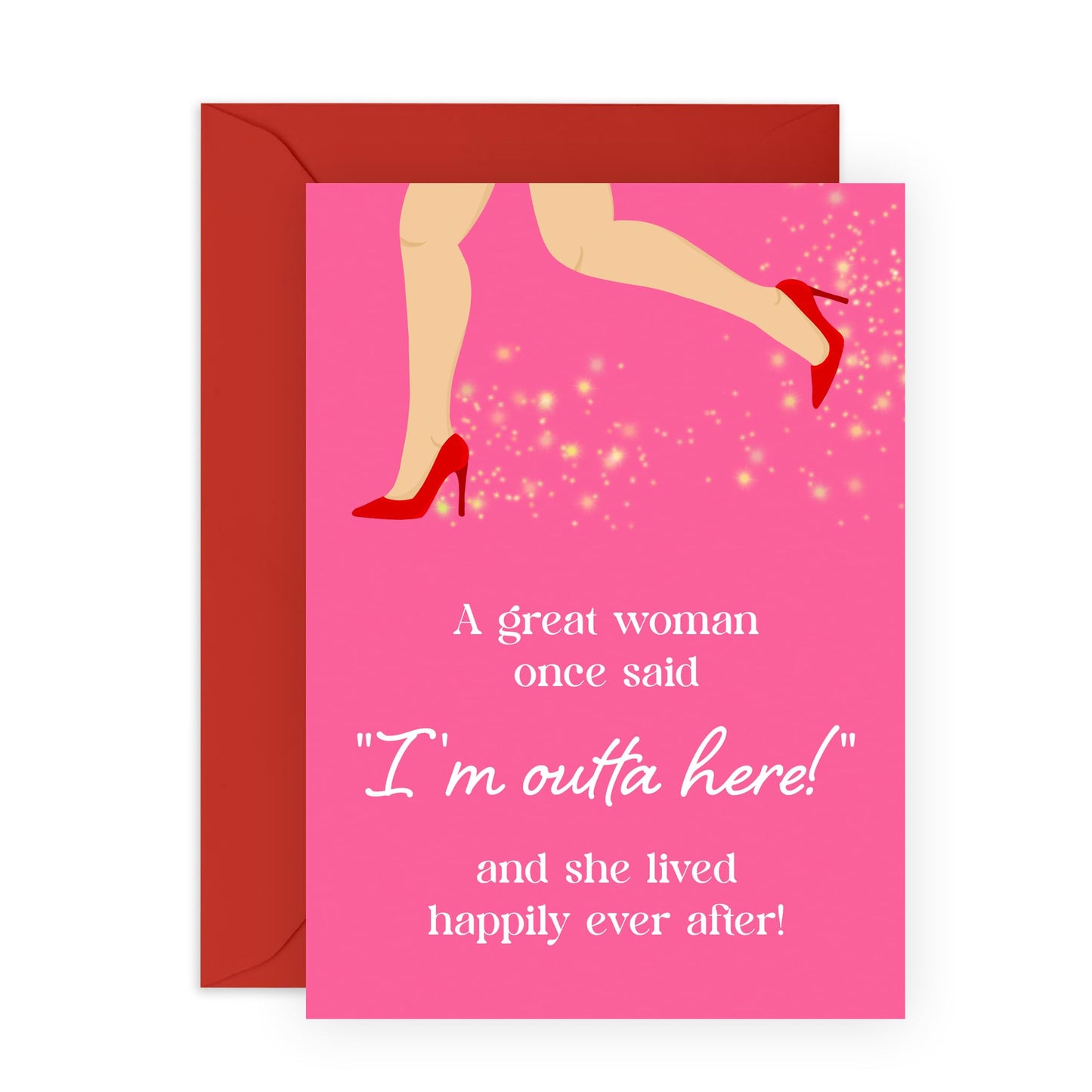 Leaving Card For Colleagues - I'm Outta Here - Funny Goodbye Cards For Coworkers Officemates Friends Female - Retirement Card For Women - Good Luck Gifts - Comes With Stickers - By Central 23