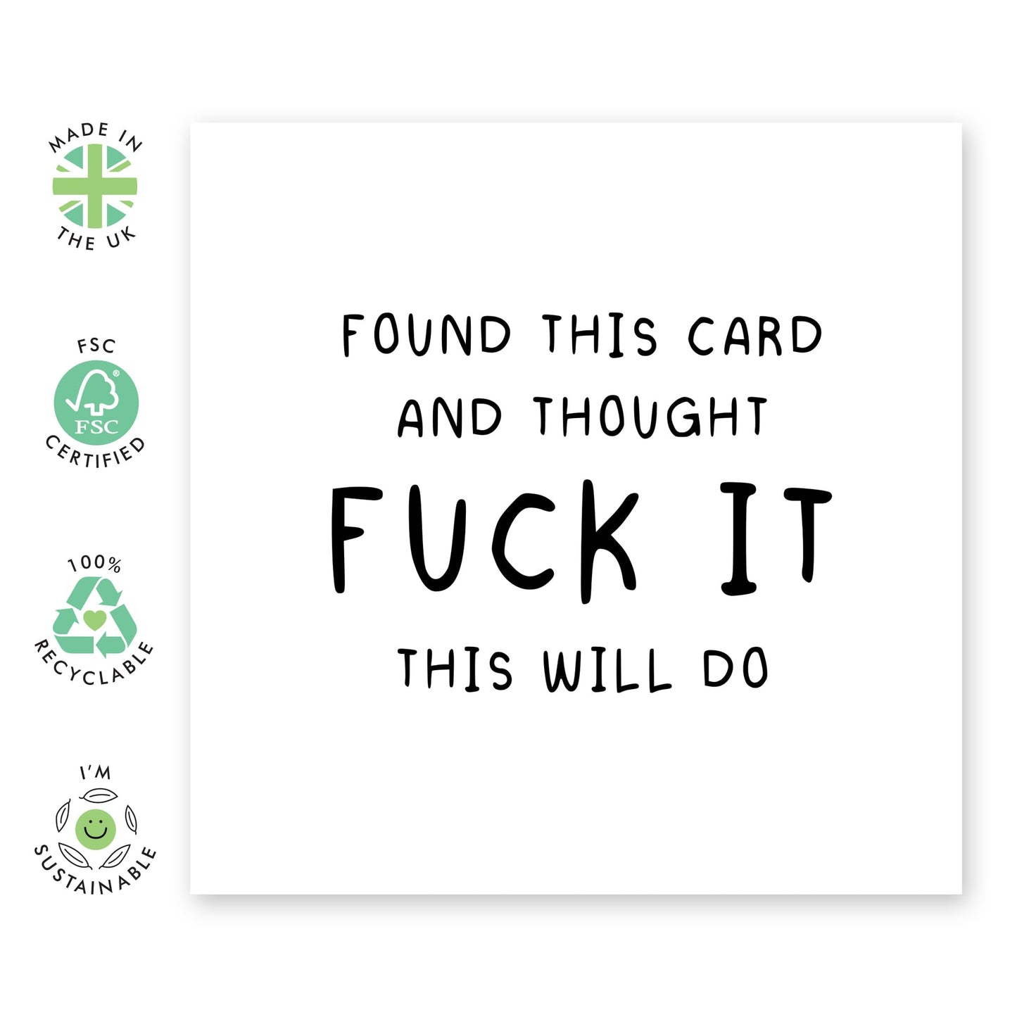 Hilarious Birthday Card - 'This Card Will Do' - Gifts for Best Friends, Besties, BFF,Girlfriends, Sister, Sis, Gals, Colleagues, Co-workers, Bruv, Mates - Whatever Card - Comes with Fun Stickers
