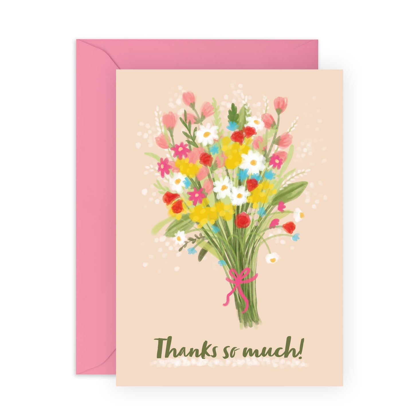 Thank You Greeting Card - 'Thanks So Much Flowers' - Gift for Besties, Best Friends, Colleagues, Coworkers, BFF, Cousin, Coworkers, Sis, Family - Appreciation - Comes with Fun Stickers