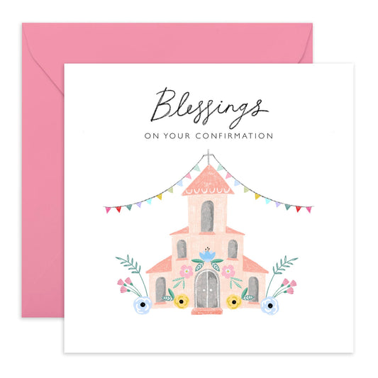 Confirmation Card Congratulation - Blessing On Your Confirmation - Church Card - Catholic Greeting Cards For Men Women - Confirmation Gifts For Teen Girls Kids - Comes With Stickers - By Central 23