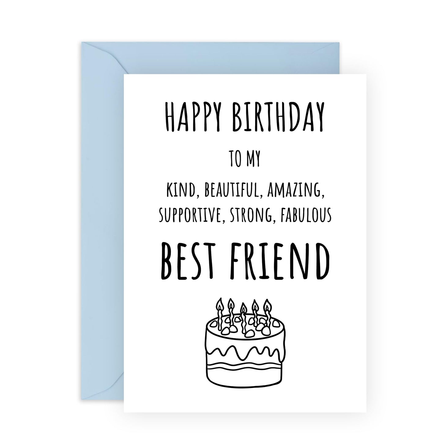 Friends Birthday Card - Funny Best Friend Card For Her - Bestie Birthday Card - Friendship - Birthday Gifts For Women - Comes With Stickers - By Central 23