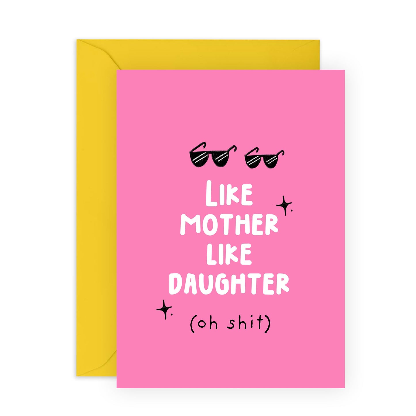 Mum or Daughter Birthday Card - Like Mother Like Daughter - Humorous Mother's Day Card - Gifts for Her, Ma, Mama, Mummy, Mam, Parent, Women, Girls - Comes With Fun Stickers