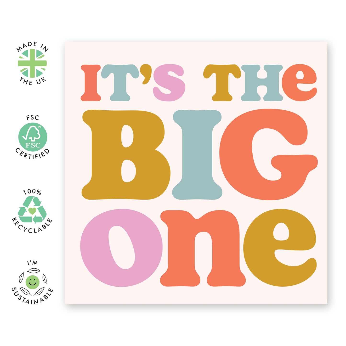 Birthday Card For Him Her - It's The Big One - Birthday Cards For Friend Bestfriend - Gifts For Men Women - For Brother Sister - From Friend Bff - Comes With Stickers By Central 23