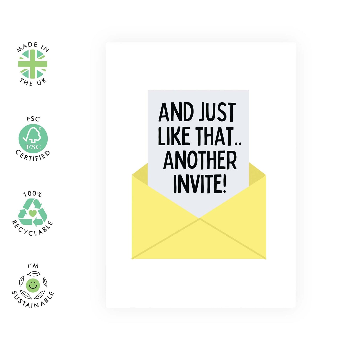 Funny Invitation Card - 'ANOTHER INVITE' - Perfect for Celebrating Any Occasion with a Touch of Humor - Ideal for Family Friends Parties Gatherings and Celebrations - Comes With Stickers By Central 23