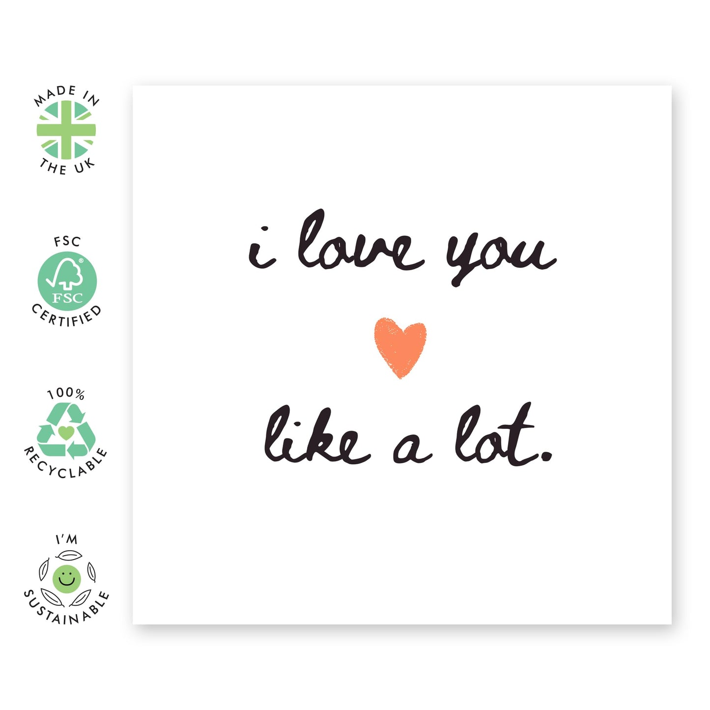 Romantic Greeting Card - 'I LOVE YOU LIKE A LOT' - Perfect for Celebrating Love & Lighthearted Twist - Ideal for Couples Partners Wife Husband Girlfriend Boyfriend - Comes With Stickers By Central 23