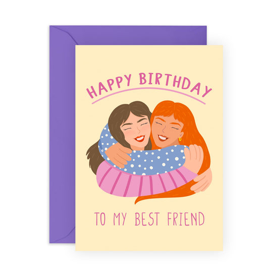 Best Friend Birthday Card For Women - Happy Birthday Best Friend - Heartfelt Greeting Cards For Friends Bestie Bff - Gifts For Her Female Girlfriends - Comes With Fun Stickers By Central 23