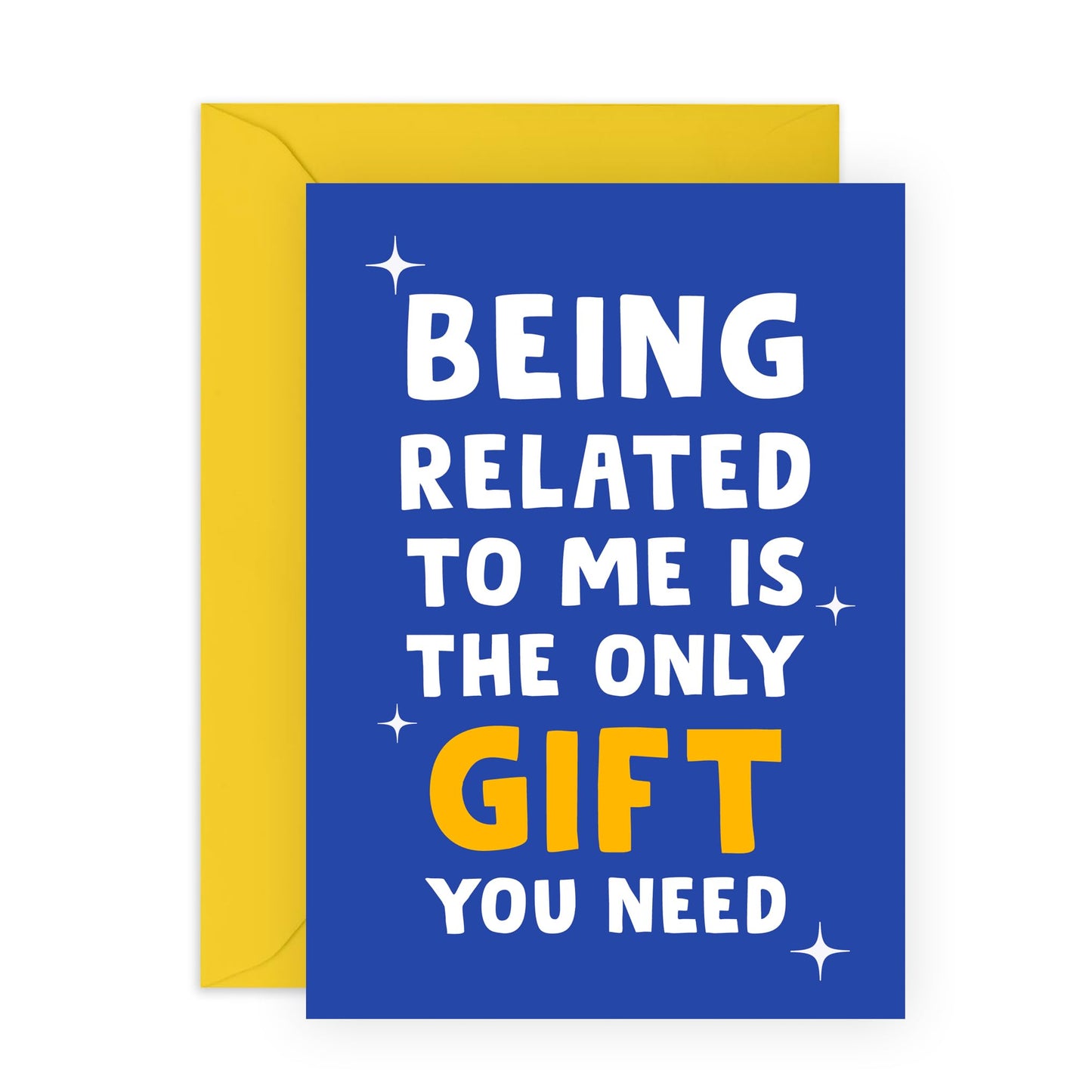 Funny Birthday Cards For Men - The Only Gift You Need Blue - Humorous Bday Greeting Cards For Dad Brother Grandad Uncle - Gifts For Him - Comes With Stickers - By Central 23