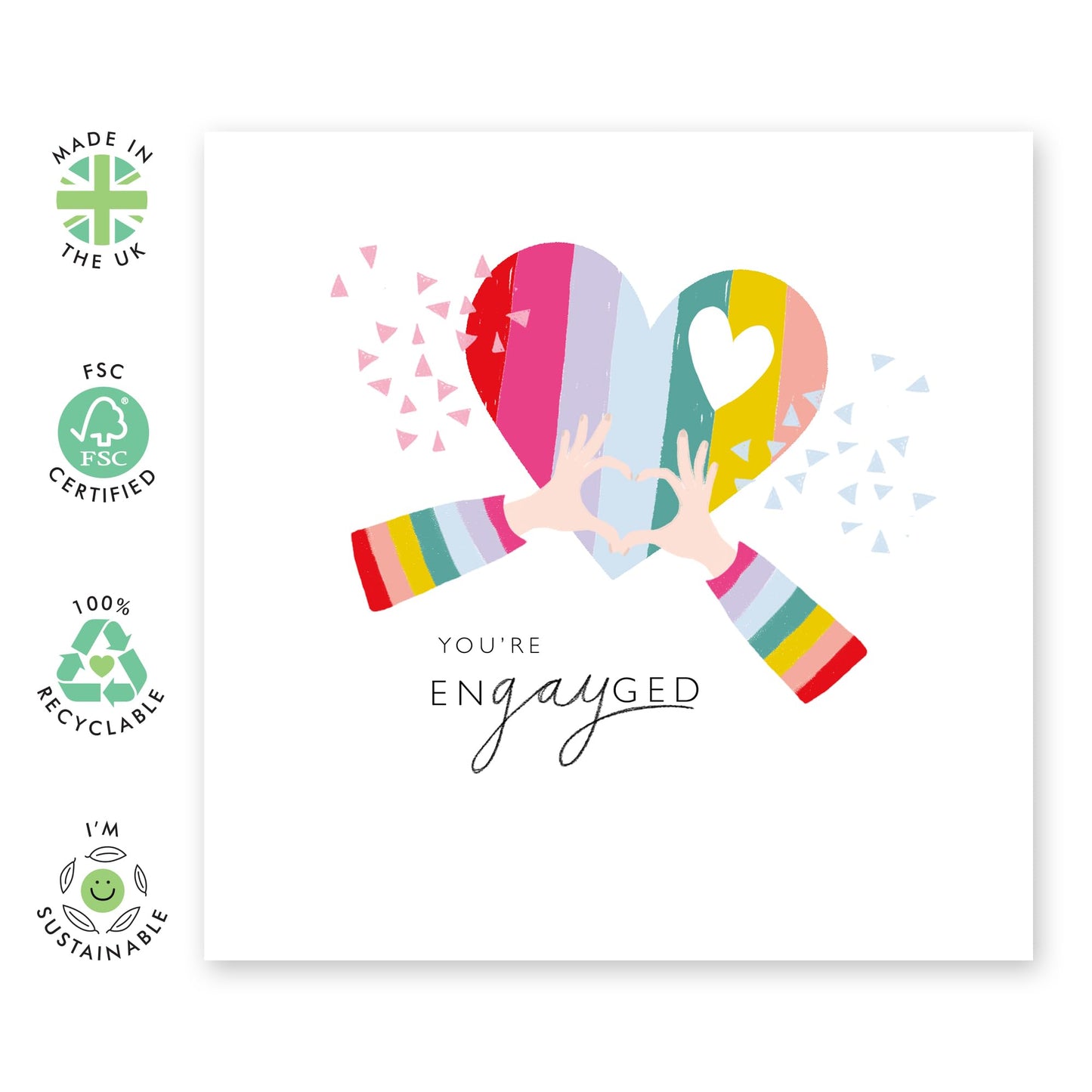 Engagement Congarulations Card - 'LGBT 19' - Gifts for Gays, Lesbian, Him, Her, She, He, His, Her, Ladies, Men, Women, Male, Female, Guys, Girls - In Love - Comes with Fun Stickers