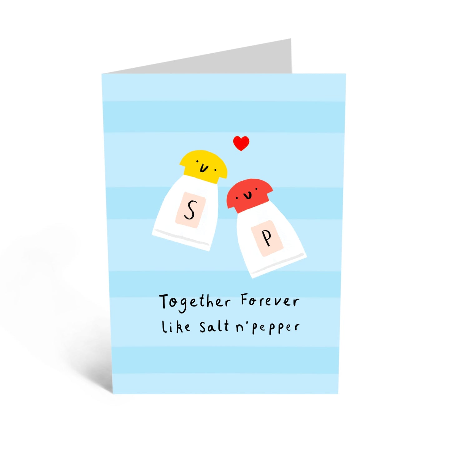 Anniversary Card - 'TOGETHER FOREVER SALT N PEPPER' - Funny Valentine Card - Quriky Gift for Him, Her, Wife, Husband, Partners, Girlfriend, Boyfriend - Comes with Stickers