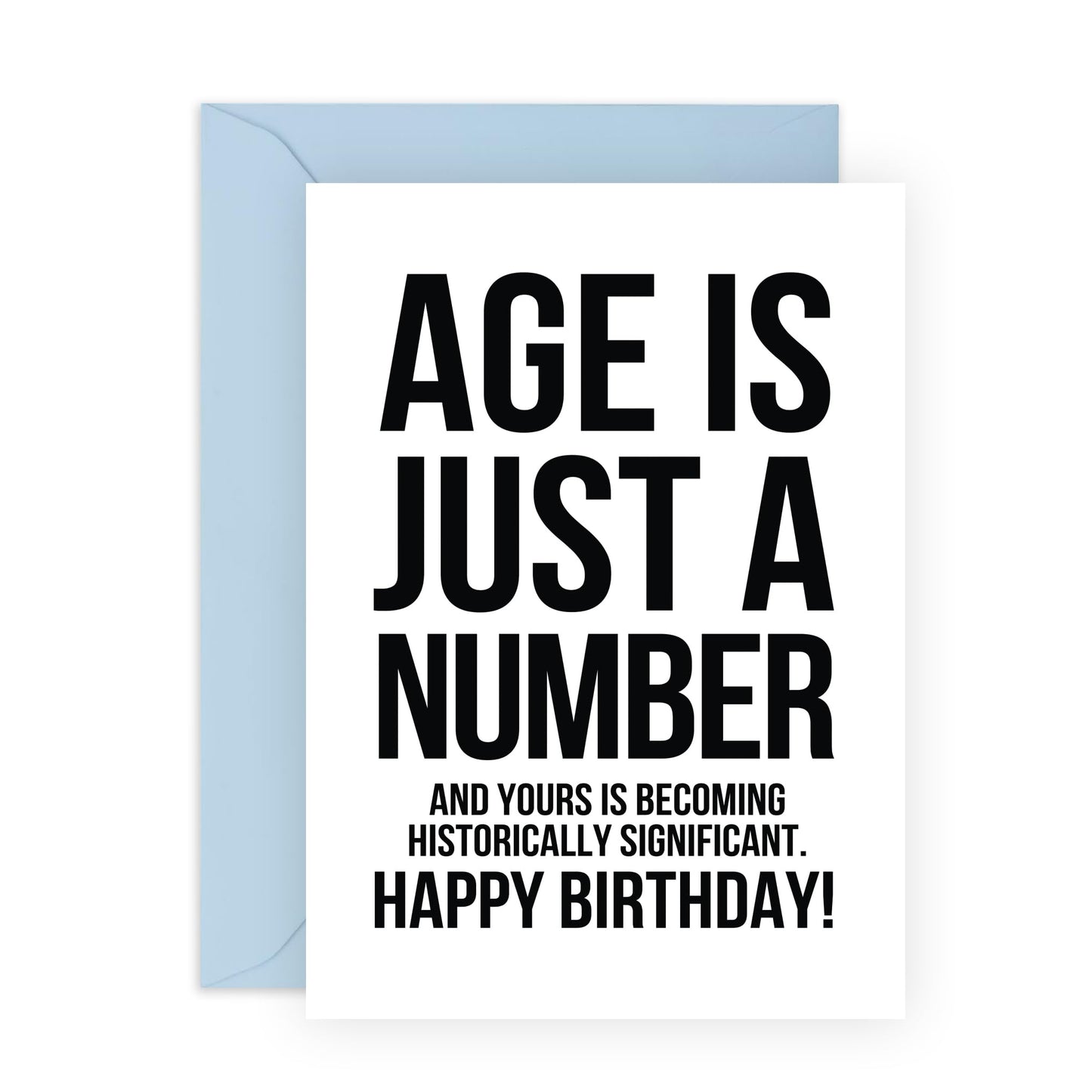 Birthday Cards For Women - Age Is Just A Number - Humorous Birthday Cards For Men - For Mum Dad Brother Sister - Gifts For Her Him - Comes With Stickers - By Central 23