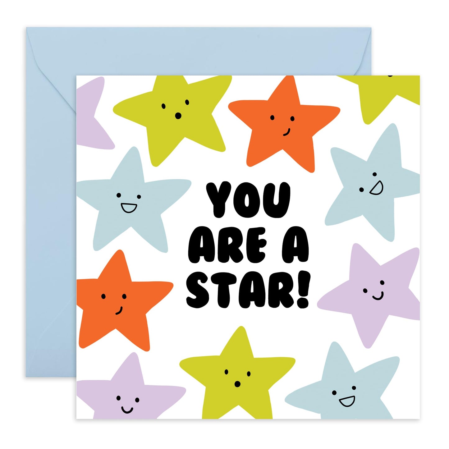Cheering Up Greeting Card - 'You Are A Star' - Gifts for Colleagues, Co-workers, Son, Daughter, Niece, Nephew, Family, Relatives, Students - Go Get It - Comes with Fun Stickers