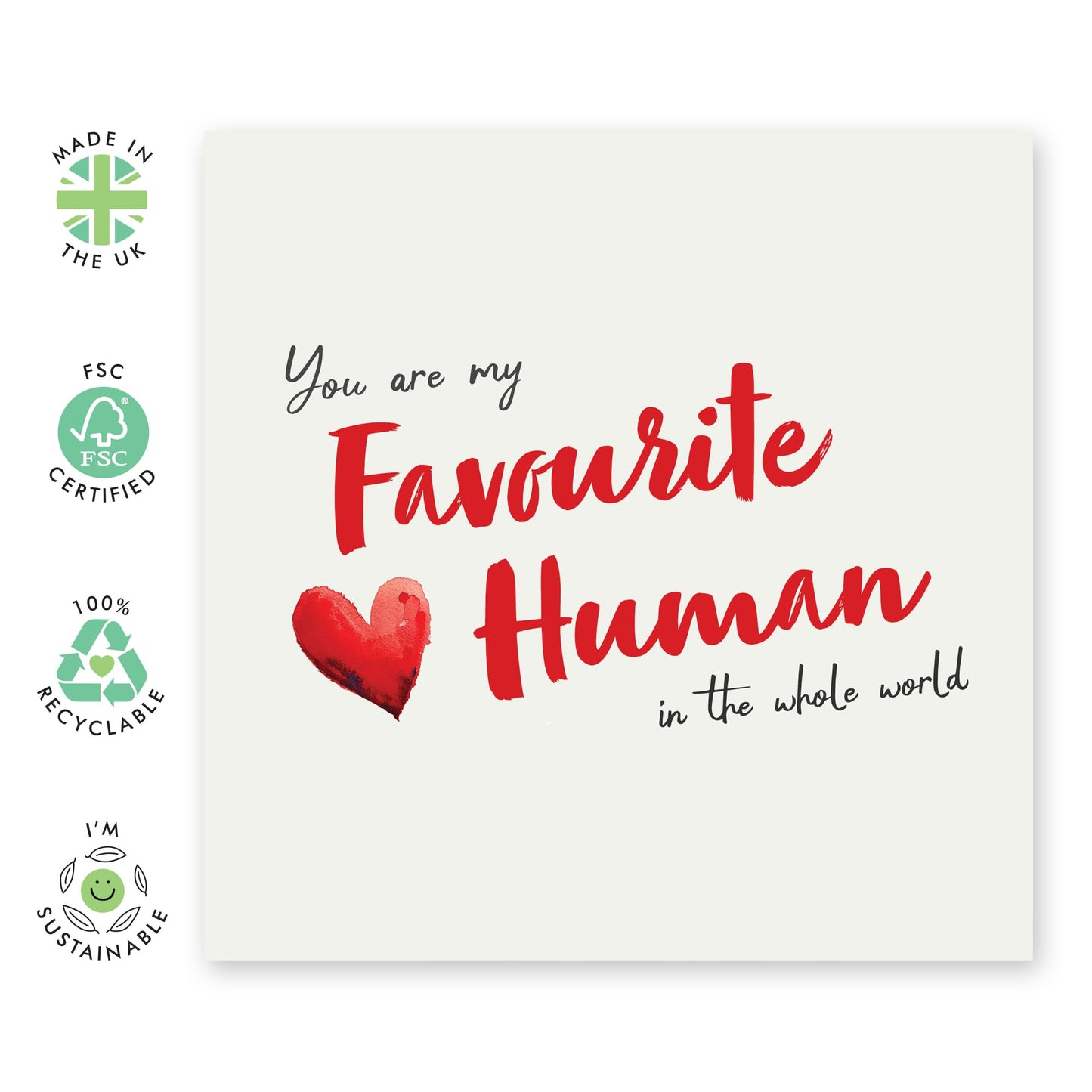 Birthday Card Women - Favourite Human In The World - Mothers Day Card From Son Daughter - Wife Anniversary Card - Valentines Card Girlfriend - Love Cards - Comes With Stickers By Central 23