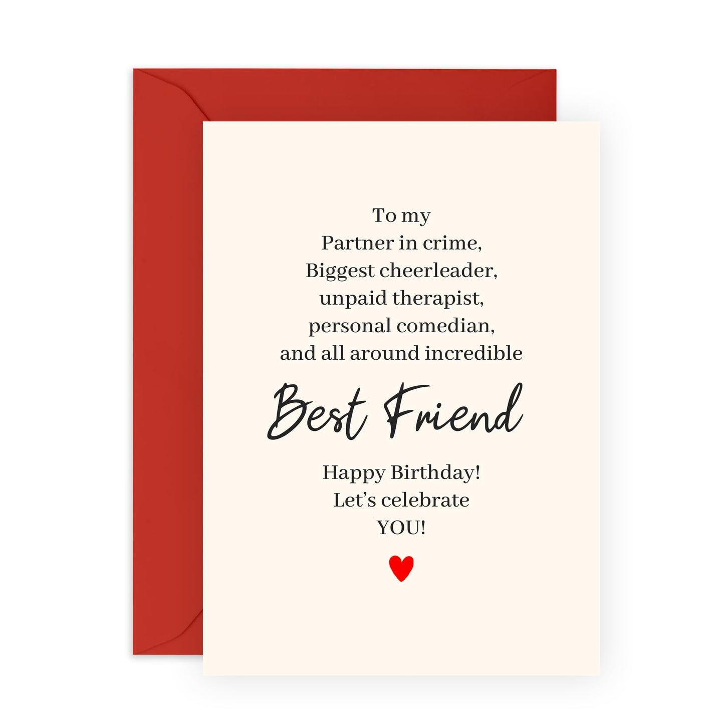 BFF Greeting Card - 'Best Friend Birthday Card - Gifts for Besties, Girlfriends, Her, Him, Men, Women - Celebrating Friendship - Comes with Fun Stickers
