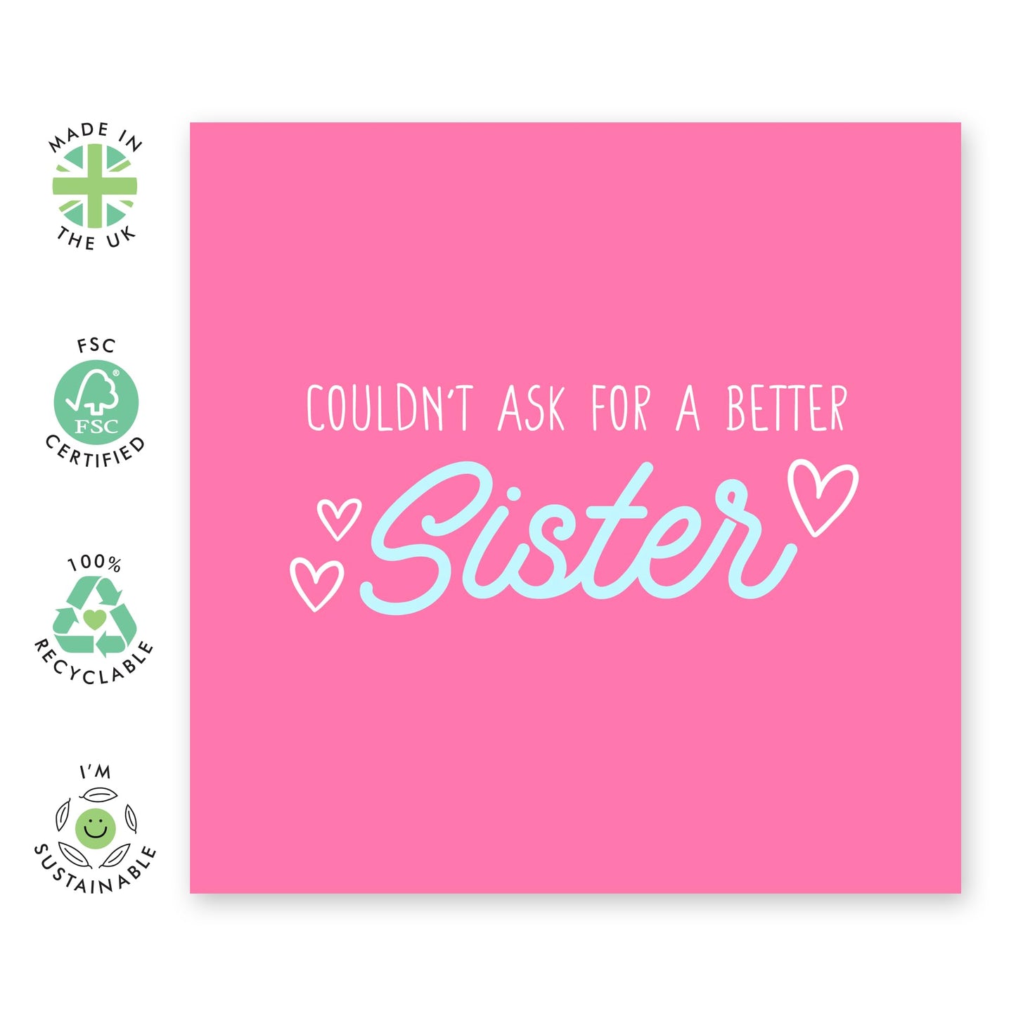 Heartfelt Greeting Card - Better Sister - Perfect for Expressing Love with a Charming Design - Ideal to Celebrate Your Amazing Sister on Any Occasion - Comes With Stickers By Central 23