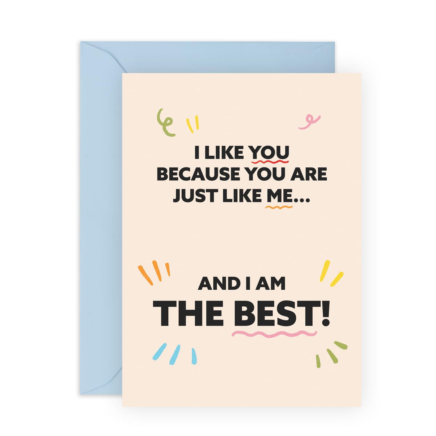 Anniversary Card Funny - I Like You Because You Are Like Me - Wedding Anniversary Card For Husband Wife Partner Special Friend - Gifts For Girlfriend Boyfriend - Comes With Stickers By Central 23