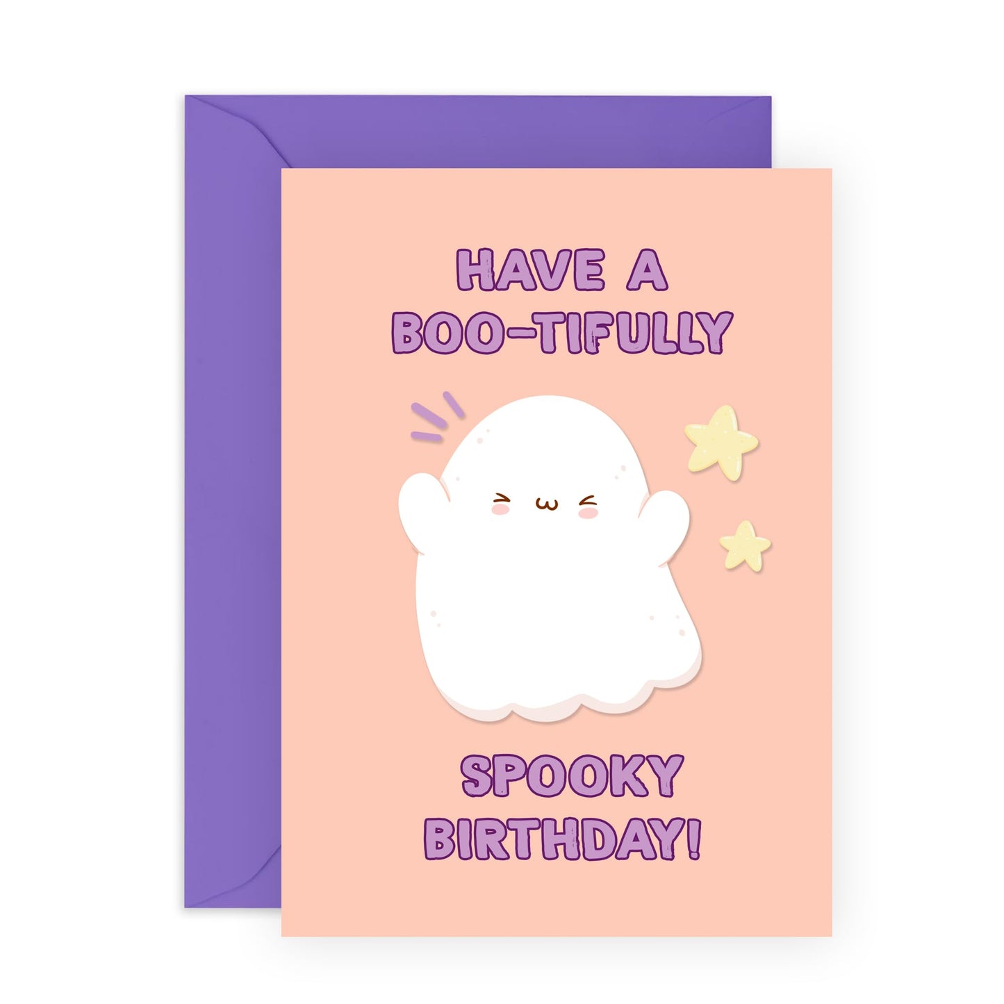 Cute Birthday Cards For Him Her - Boo-tifully Spooky Birthday - Girl Birthday Card From Mum Dad - Cheer Up Gifts For Kids Daughter Son - Halloween - Comes With Fun Stickers - By Central 23