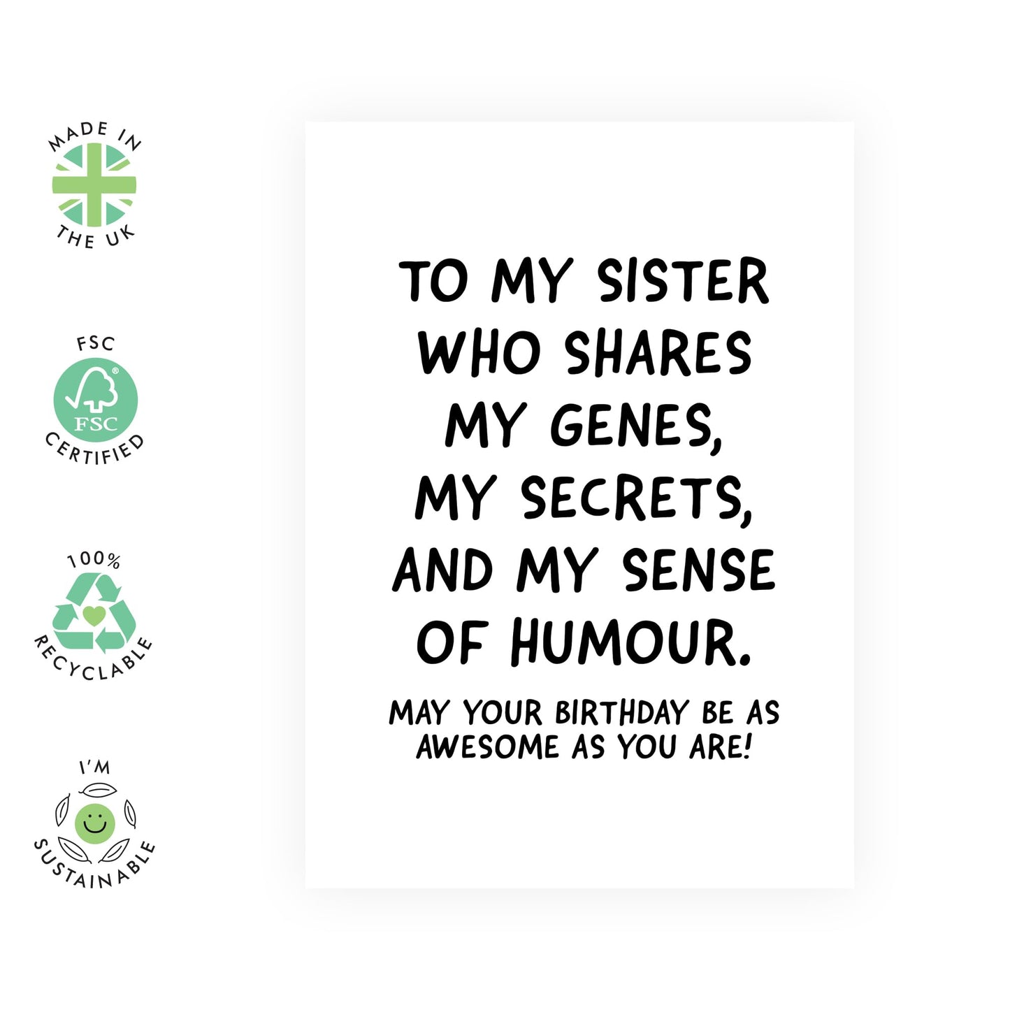 Birthday Card For Sister - Sweet Greeting Cards For Women Female - Happy Birthday Sister Card - Witty Heartfelt - Gifts For Her Comes With Fun Stickers And Envelopes By Central 23