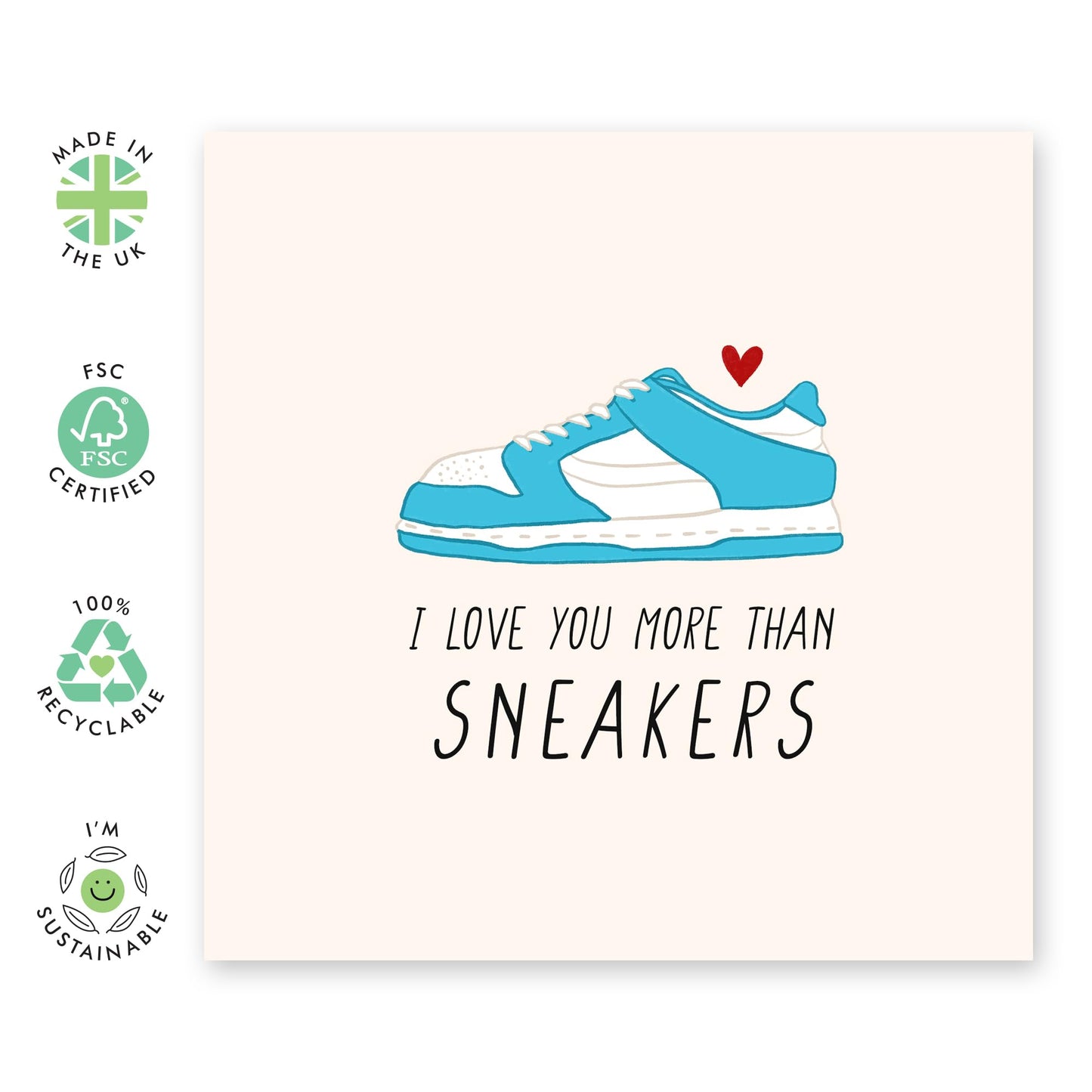 Anniversary Card For Her - Love You More Than Sneakers - Birthday Card Men Women - For Husband Wife - Valentines Card Boyfriend Girlfriend Couples - Comes With Fun Stickers By Central 23