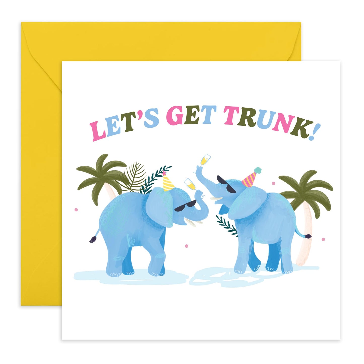 Funny Birthday Cards For Men - Let's Get Trunk - Greeting Cards For Men Papa Pop Daddy - Dad Birthday Card - From Friends - Comes With Stickers By Central 23