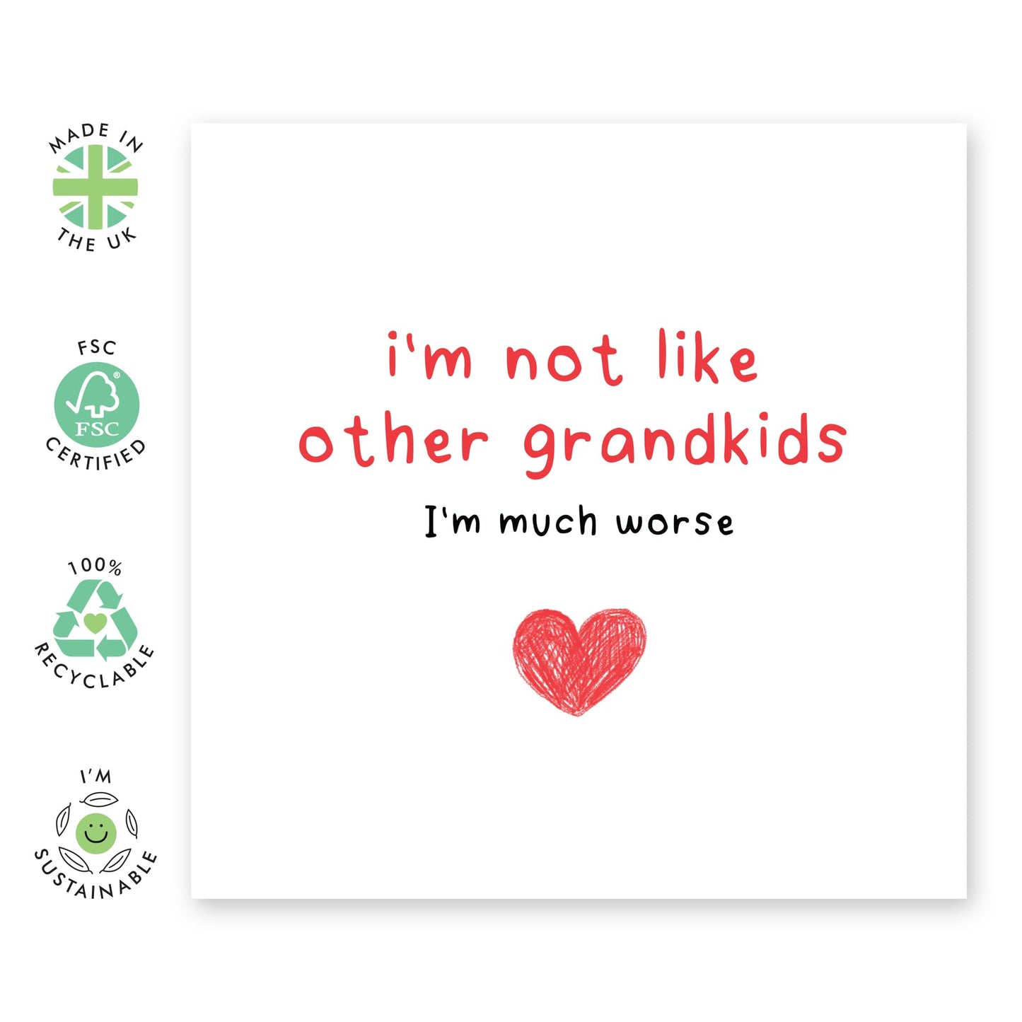 Charming Greeting Card - 'NOT LIKE OTHER GRANDKIDS!' - Perfect for Celebrating Unique Bonds with a Touch of Humor - Ideal for Grandparents Grandpa Grandma Family - Comes With Stickers By Central 23