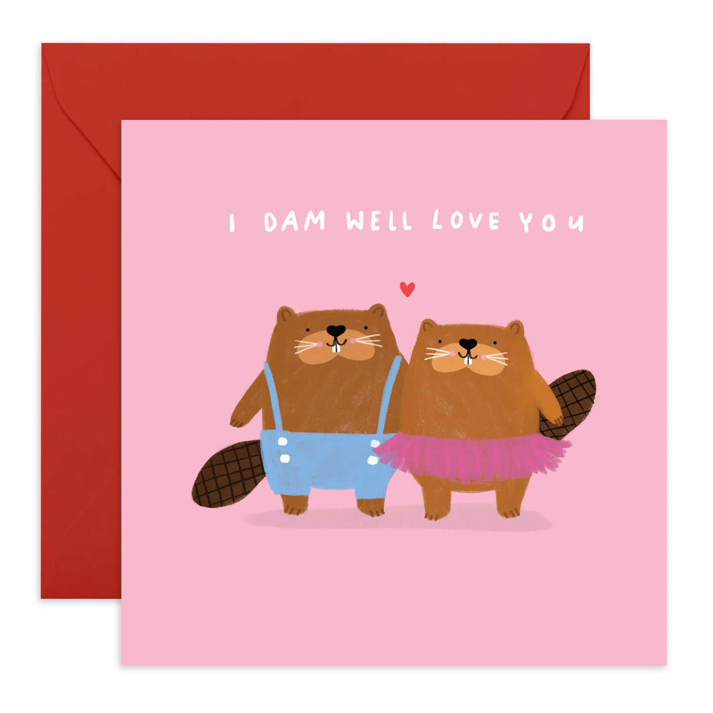 Cute Beavers Anniversary Card - 'So Dam Lovely' - Valentines Gifts for Wife, Husband, Girlfriend, Boyfriend, Partners, Couples - Sweet Pick Up Lines - Comes with Fun Stickers