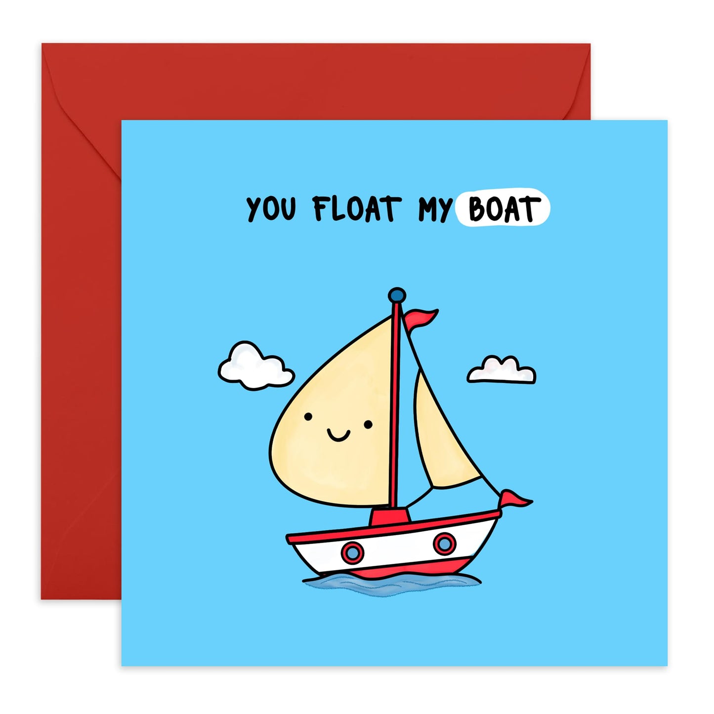 Cute Anniversary Greeting Card - 'Float My Boat' - Gifts for Husband, Wife, Partner, Married Couples, Boyfriend, Girlfriend, Other Half - Floating Together - Comes with Fun Stickers
