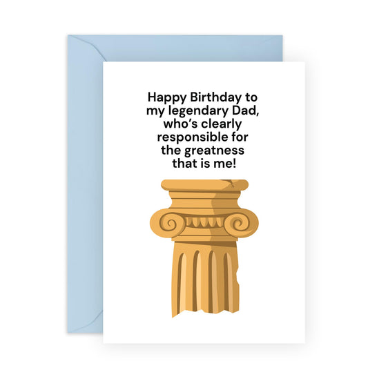 Daddy Birthday Card - My Legendary Dad - Funny Birthday Cards For Dad From Daughter Or Son - Greeting Cards For Men - Gifts For Him Step Dad Father - Comes With Stickers - By Central 23