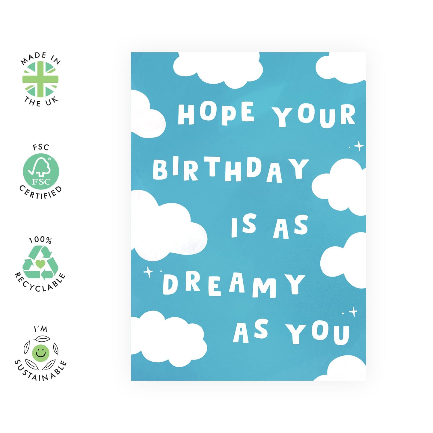 Birthday Greeting Card - 'DREAMY' - Perfect for Adding a Whimsical and Enchanting Touch to Any Birthday Celebration - Ideal for Family, Friends, and Loved Ones - Comes with Stickers By Central 23