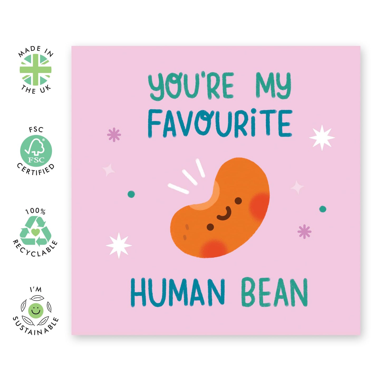 Anniversary Cards For Couples - Fav Human Bean - Valentines Cards For Boyfriend Girlfriend - Wedding Anniversary Card For Wife Husband - Comes With Stickers By Central 23