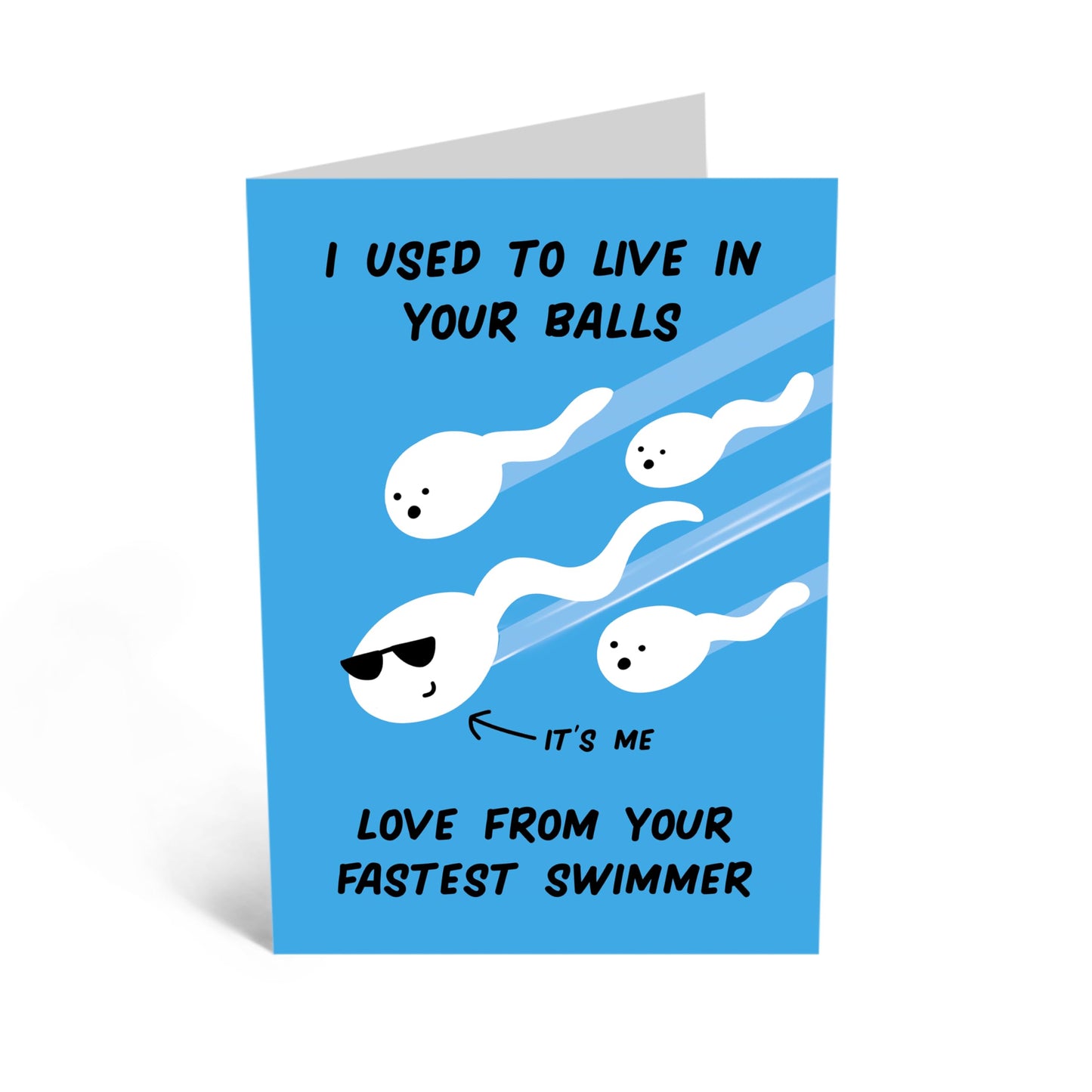 Quirky Card - 'DAD LIVE INSIDE YOUR BALLS' - For Dad with a Sense of Humor - Perfect for a Laugh and a Unique Message - Ideal for Any Occasion to Lighten the Mood - Comes with Stickers by Central 23