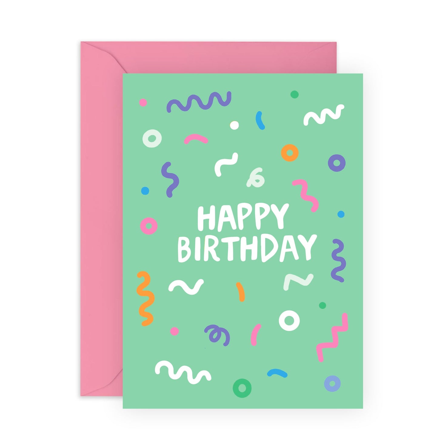 Party Time Birthday Card - 'Confetti Birthday' - Gifts for Co-worker, Colleagues, Best Friends, BFF, Cousin, Her, Him, Bruv, Brother, Bro - Celebrate - Comes with Fun Stickers