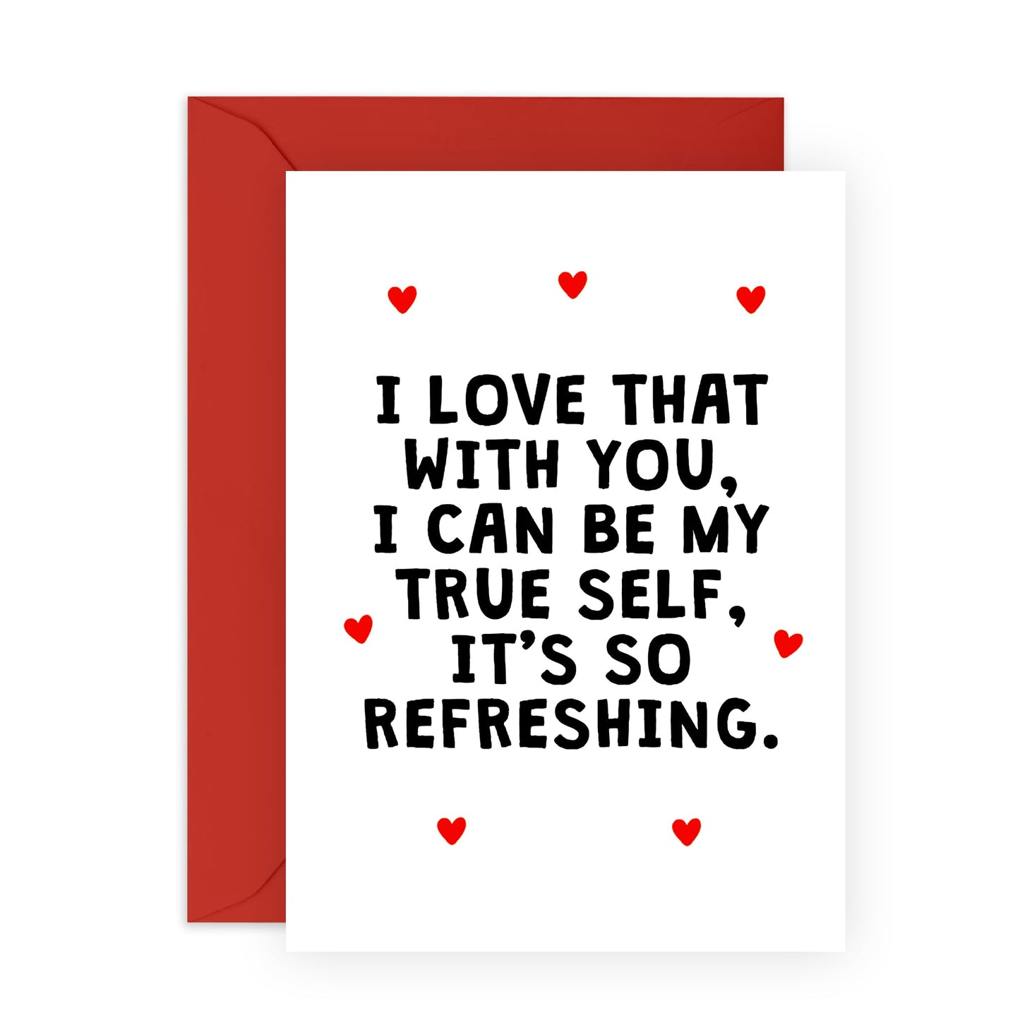 Boyfriend Birthday Card - I Can Be My True Self - Wedding Anniversary Card For Husband Wife - Valentines Day Cards For Girlfriend Partner Couple - Comes With Stickers - By Central 23