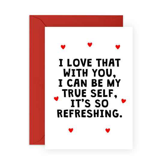 Boyfriend Birthday Card - I Can Be My True Self - Wedding Anniversary Card For Husband Wife - Valentines Day Cards For Girlfriend Partner Couple - Comes With Stickers - By Central 23