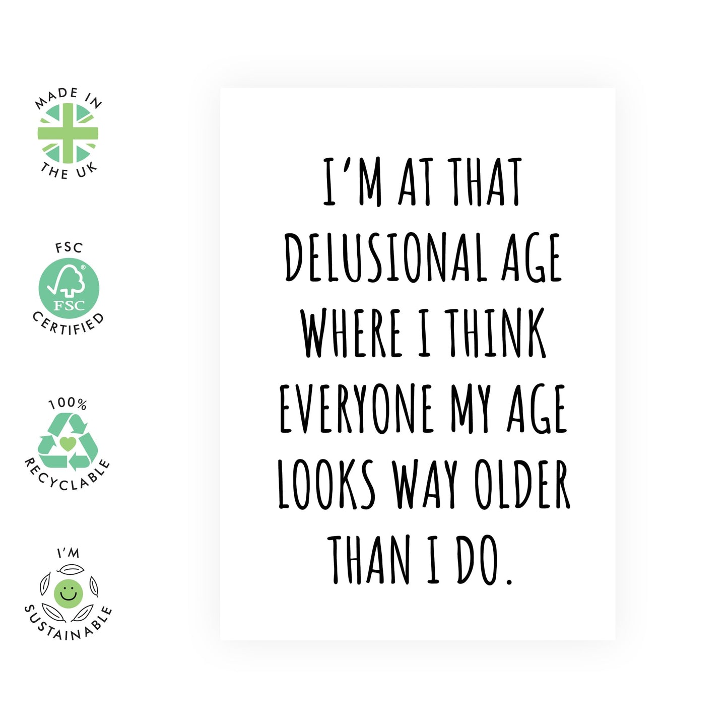 Funny Birthday Cards For Men Women - Looks Way Older Than I Do - Brother Sister Birthday Card - Greeting Cards For Mum Dad - Gifts For Him Her - Comes With Stickers - By Central 23