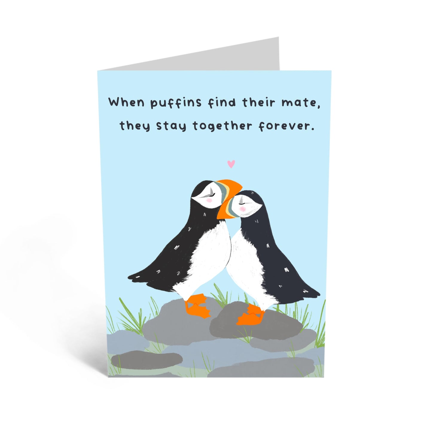 Greeting Card - 'PUFFIN MATE FOREVER' - Perfect for Celebrating Your Loved Ones with a Fun Puffin Design - Ideal for Girlfriend Boyfriend Husband Wife Lovers - Comes with Stickers by Central 23